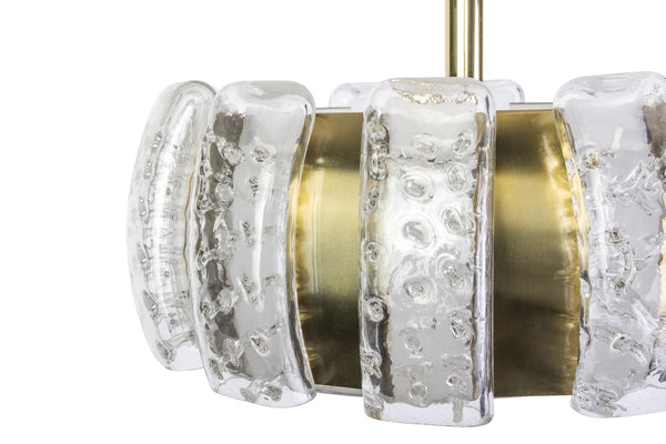 Stunning Mid-Century Modernist Glass Pendant / Chandelier By Doria - Art Deco Antiques
 - 2