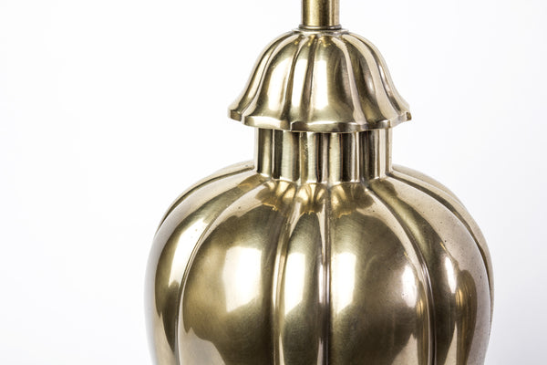 Elegant Pair of 1970's Vintage Frederick Cooper Brass Jar Lamps - Art Deco Antiques
 - 4
