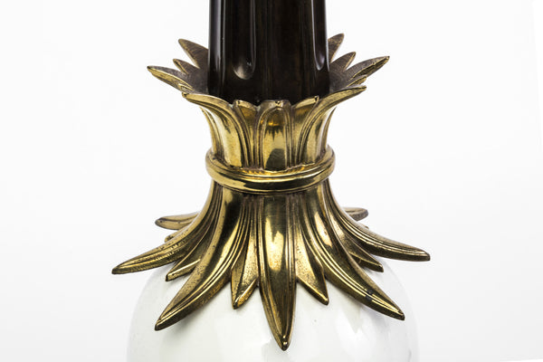 Luxe Pair Of Hollywood Regency Ostrich Egg Lamps By Stiffel