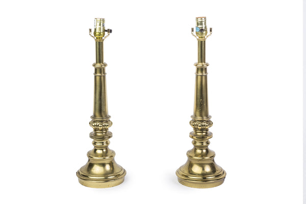 Pair of Mid-Century Modernist Brass Lamps By Stiffel