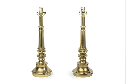 Pair of Mid-Century Modernist Brass Lamps By Stiffel
