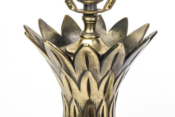Captivating Pair Of Mid-Century Modernist Brass Pineapple Table Lamps