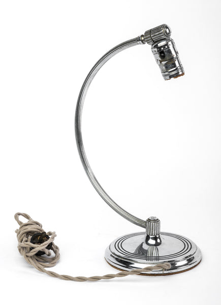 Handsome Pair of Art Deco Arc Table Top Lamps By Chase