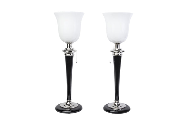 Beautiful Pair Of Art Deco Style Table Lamps designed by Mazda