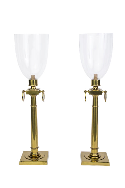 Magnificent Pair Of Mid-Century Modernist Hurricane Lamps By Tommi Parzinger - Art Deco Antiques
 - 2