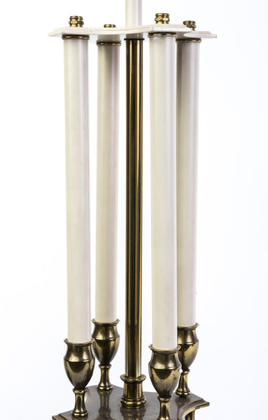 Pair Of Mid-Century Modernist Stiffel Brass Candlestick Table Lamps In The Manner Of Tommi Parzinger - Art Deco Antiques
 - 4