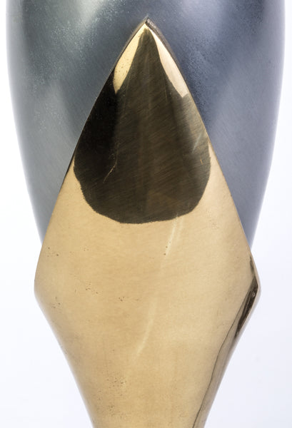 Mid-Century Modernist Ceramic And Brass Table Lamp Depicting A Calla