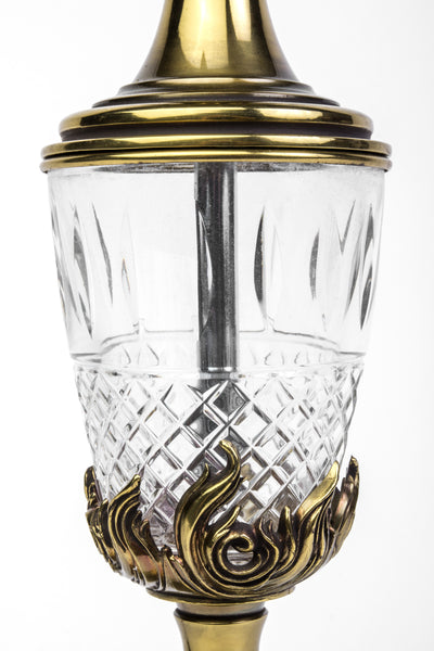 Luxe Hollywood Regency Brass And Cut Glass By Stiffel