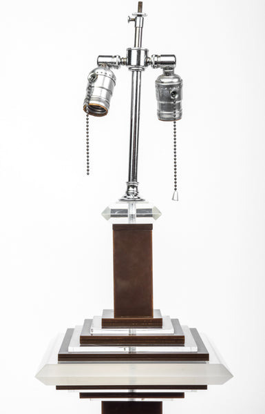 Beautiful 1970's Mid-Century Modernist Lucite Table Lamp In The Style Of Karl Springer