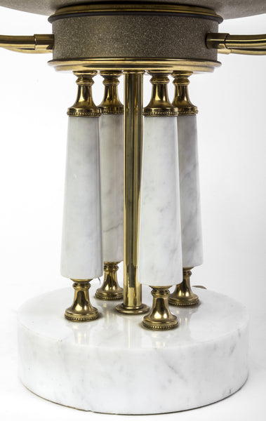 Brass Hardware And Marble Base Table Lamp by Tommi Parzinger