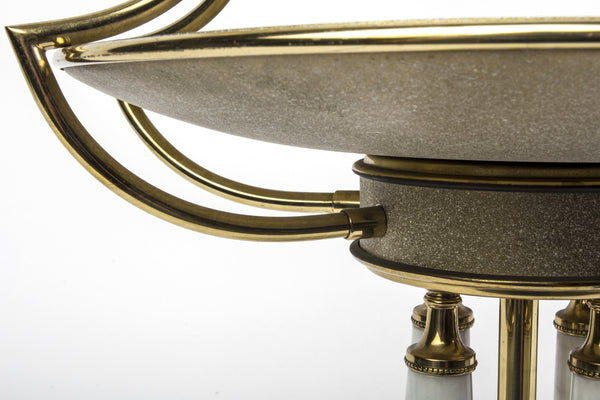 Brass Hardware And Marble Base Table Lamp by Tommi Parzinger