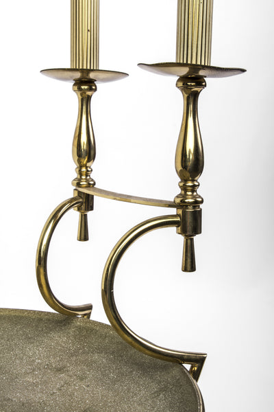 Brass Hardware And Marble Base Table Lamp by Tommi Parzinger