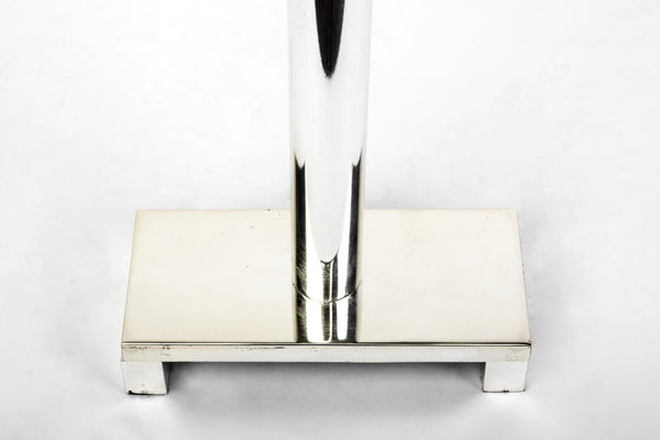 Silver Plated And Lacquered Candlestick In The Style Of Hagenauer