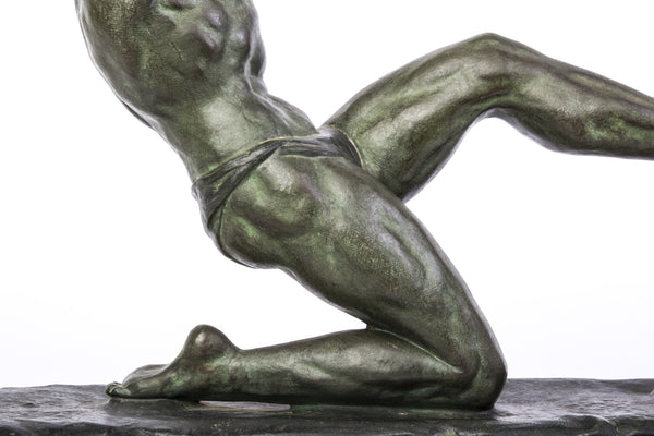 John RONCOURT - Statue ART DECO "human force" - Regulates bronze patina - Art Deco Antiques
 - 6