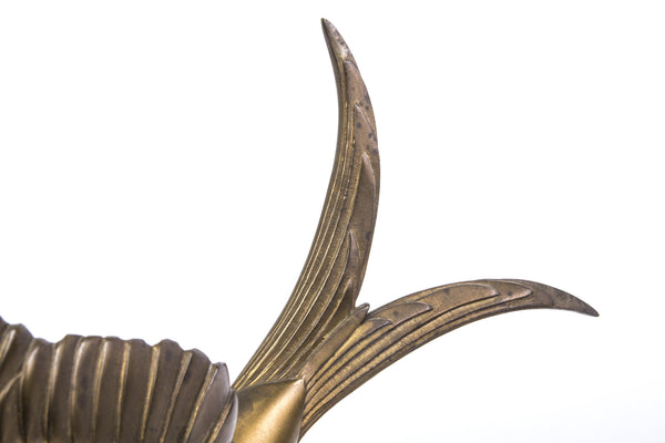 Bronze Sculpture Of Soaring Bird In Black Oval Marble - Art Deco Antiques
 - 5