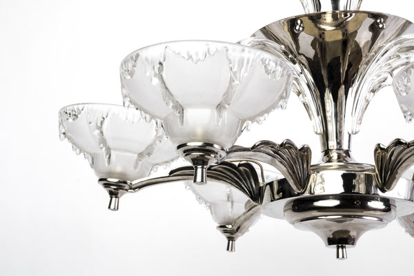 Impressive 1930's French Art Deco Chandelier Signed By Petitot - Art Deco Antiques
 - 5