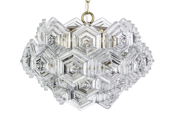 Beautiful Mid-Century Modernist Crystal Chandelier - Art Deco Antiques
 - 2