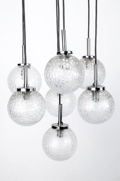 Stunning Mid-Century Modernist Glass Ball Pendant / Chandelier By Doria - Art Deco Antiques
 - 2