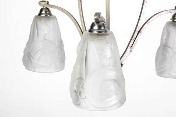 Chic Early French Art Deco Chandelier - Art Deco Antiques
 - 2