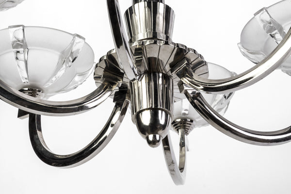 Chic French Art Deco Chandelier By Ernest Sabino - Art Deco Antiques
 - 3