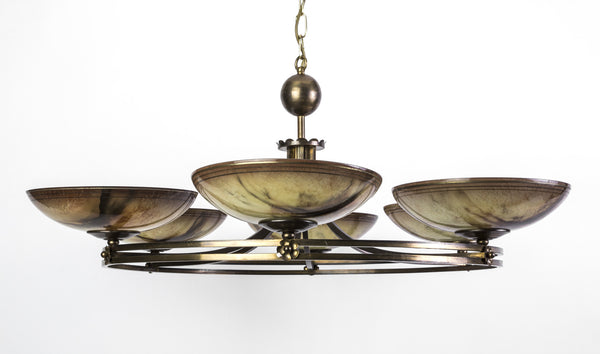 Unique Geman Art Deco Chandelier By Ikora - Art Deco Antiques
 - 2