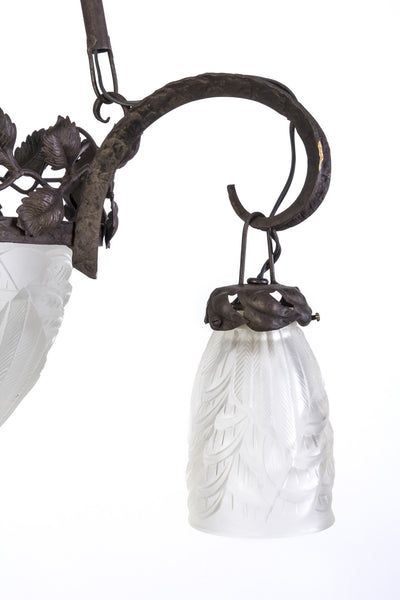 Magnificent Early French Art Deco Chandelier By Charles Schneider - Art Deco Antiques
 - 4