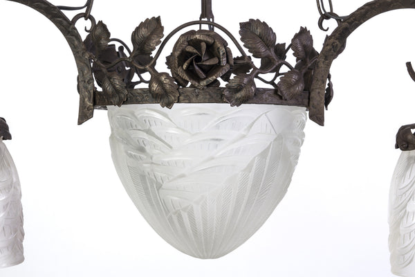 Magnificent Early French Art Deco Chandelier By Charles Schneider - Art Deco Antiques
 - 3