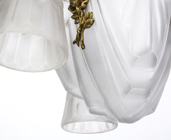 Luxe French Art Deco Chandelier By Degue - Art Deco Antiques
 - 6