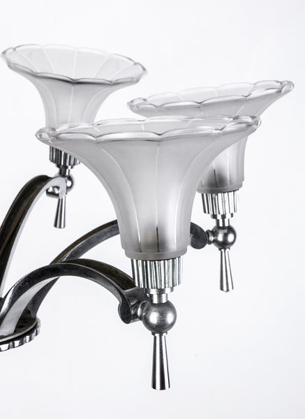 Elegant French Art Deco Chandelier By Petitot - Art Deco Antiques
 - 4