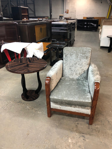 Sensational French Art Deco Style Tulip Side Table In Macassar