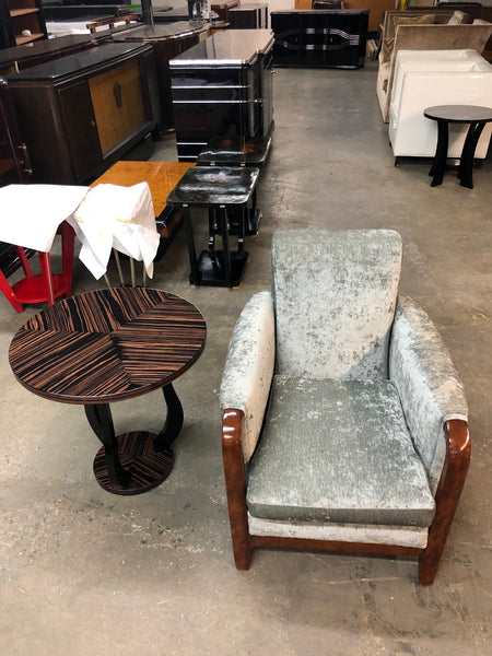 Sensational French Art Deco Style Tulip Side Table In Macassar