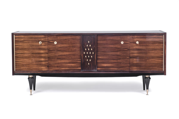 Rare French Art Deco Buffet / Sideboard In Blonde Macassar Ebony - Art Deco Antiques
 - 1