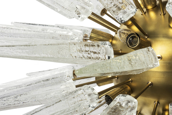 Magnificent Mid-Century Modernist Sputnik Chandelier With Murano Glass Spikes - Art Deco Antiques
 - 3