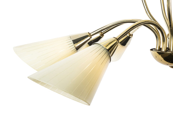Sensational Mid-Century Modernist Tulip Chandelier In The Manner of Adnet