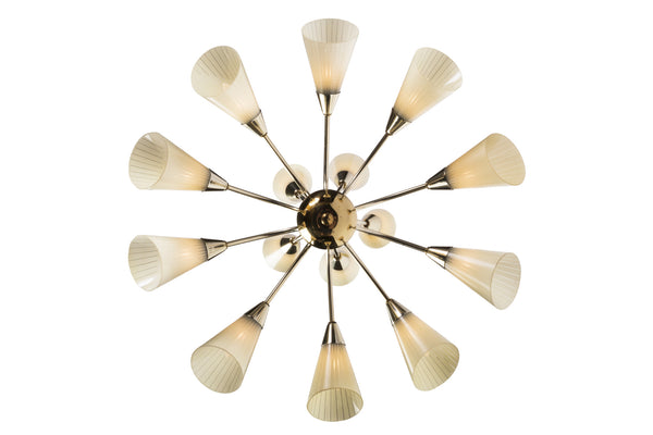Sensational Mid-Century Modernist Tulip Chandelier In The Manner of Adnet
