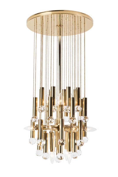 Stunning Ernst Palme Swarovski Crystal And Gilt Brass Chandelier - Art Deco Antiques
 - 1