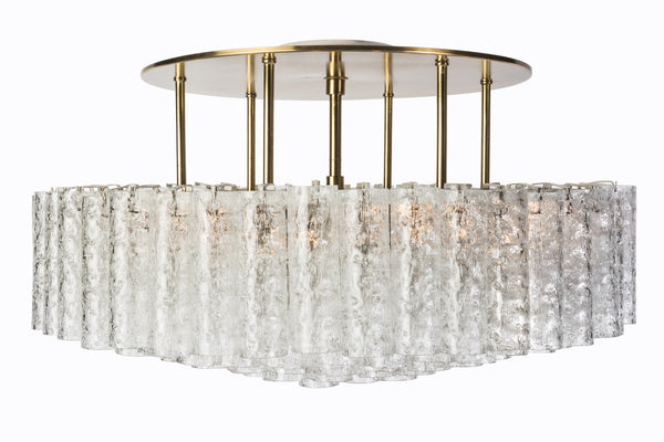 Gorgeous Mid-Century Modernist 1950's Flush Mount Chandelier - Art Deco Antiques
 - 2