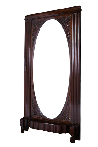 Impressive Solid Mahogany Art Deco Freestanding Grand Mirror - Art Deco Antiques
 - 1