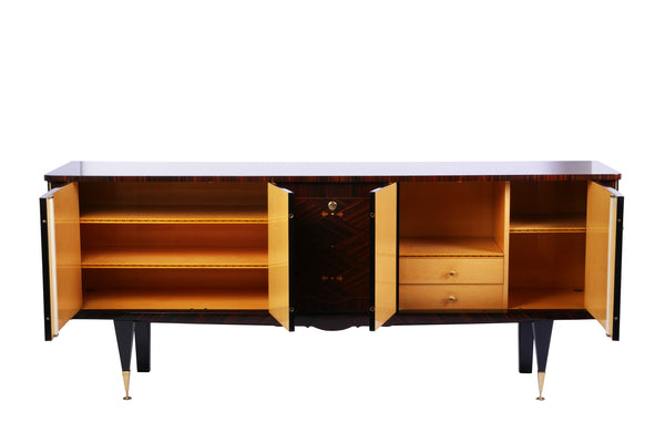 Chic French Art Deco Buffet / Sideboard In Macassar Ebony - Art Deco Antiques
 - 4