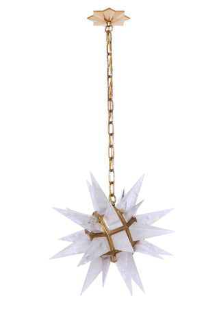 Quartz Star Chandelier With Antique Brass Frame - Art Deco Antiques
 - 1