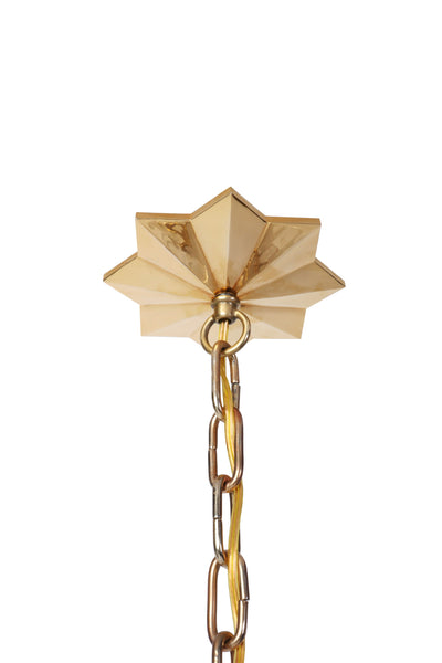 Quartz Star Chandelier With Antique Brass Frame - Art Deco Antiques
 - 7