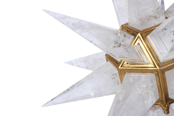 Quartz Star Chandelier With Antique Brass Frame - Art Deco Antiques
 - 6