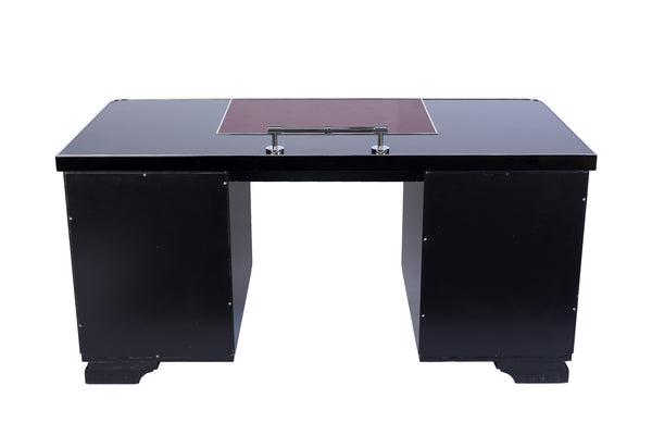 Art Deco Desk With Leather Applications