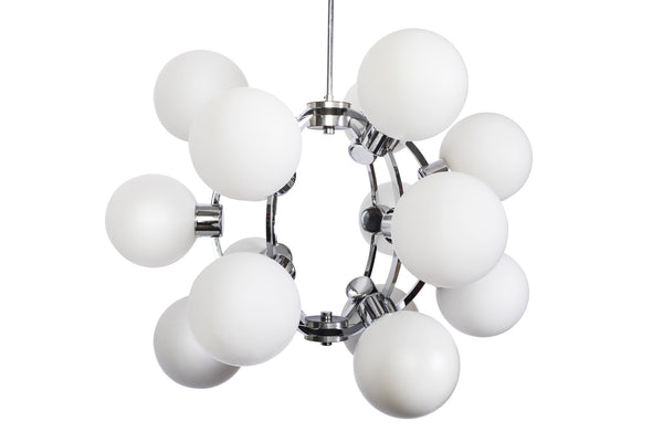 Grand 1970's Mid-Century Modernist 15 Lights Atomic Chrome Sputnik Chandelier