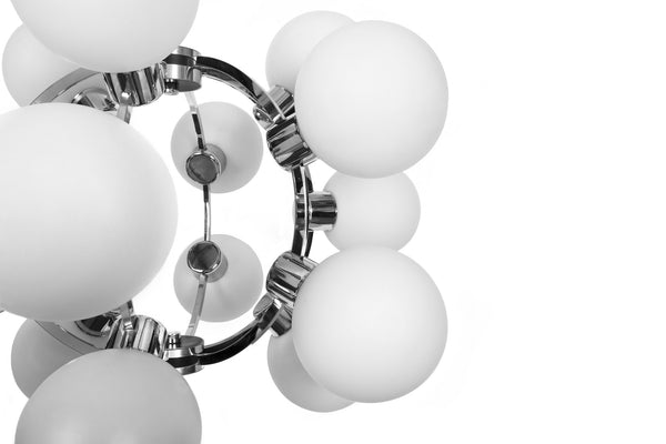 Grand 1970's Mid-Century Modernist 15 Lights Atomic Chrome Sputnik Chandelier