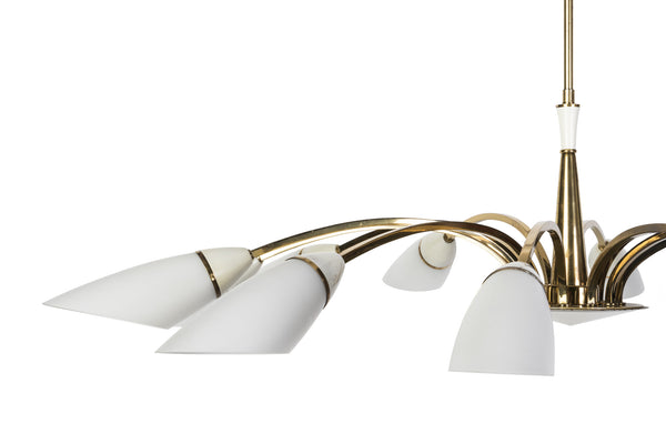 Gorgeous Italian 1950's Chandelier By Stilnovo
