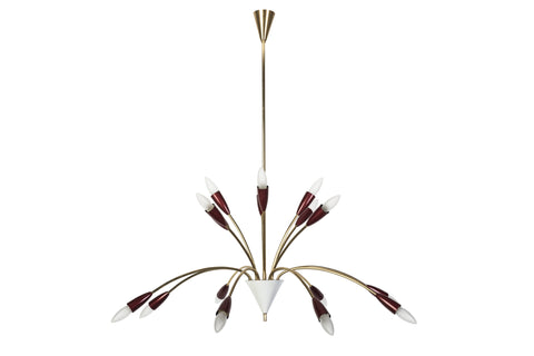 Beautiful 1950's Spider Sputnik Chandelier By Stilnovo