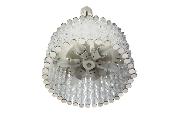 Fantastic Kaiser Primat Ice Textured Crystal Drum Chandelier