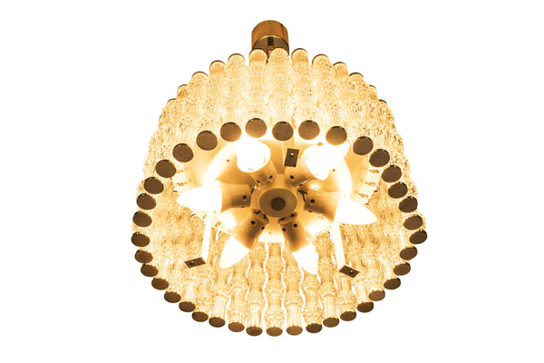Fantastic Kaiser Primat Ice Textured Crystal Drum Chandelier