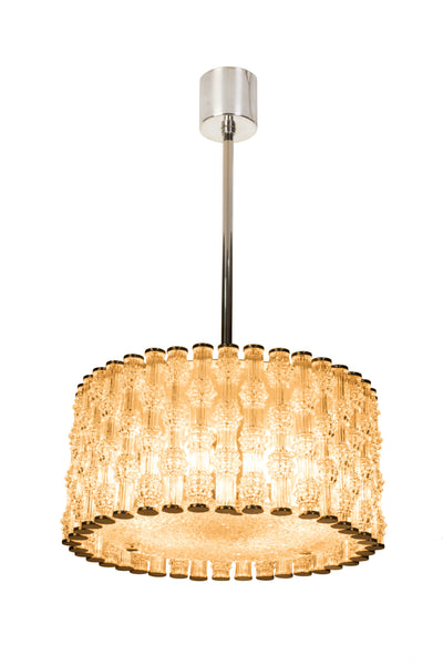 Fantastic Kaiser Primat Ice Textured Crystal Drum Chandelier